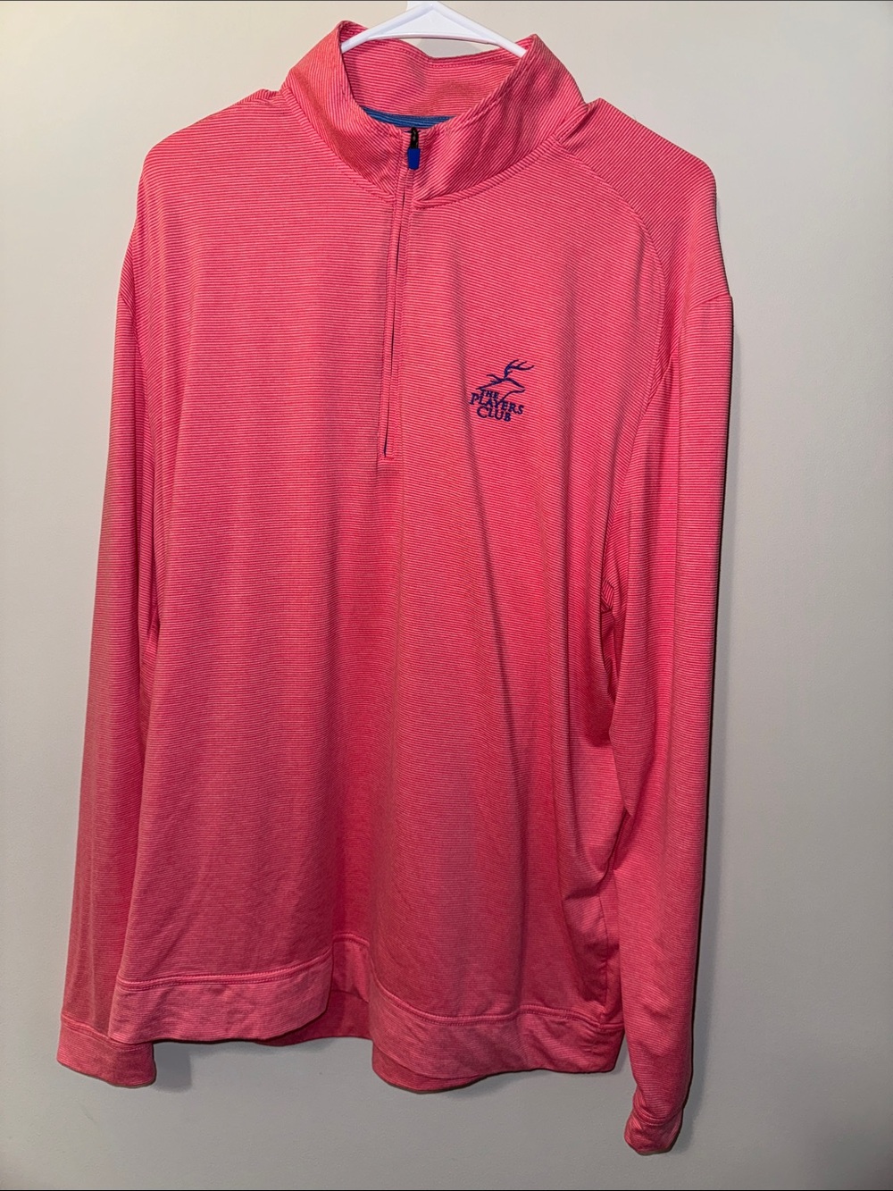 johnnie-O Men's Coral Pink Quarter-Zip Pullover